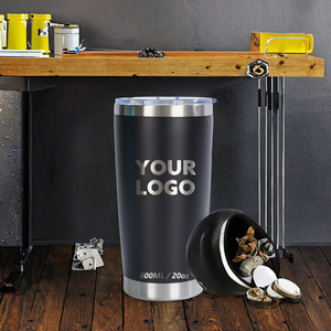 20oz Top Wholesale 304 Stainless Steel Powder Coated Insulated Wine Tumbler Cups for Travel Leak-Proof BPA Free <b>with</b> BSCI - Product Image 3