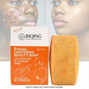 <span class=keywords><strong>Savon</strong></span> exfoliant au curcuma et <span class=keywords><strong>à</strong></span> l'acide kojique avec huile <span class=keywords><strong>de</strong></span> <span class=keywords><strong>carotte</strong></span> pour éclaircir la peau et éliminer les taches brunes, barre <span class=keywords><strong>de</strong></span> <span class=keywords><strong>savon</strong></span> avec filet <span class=keywords><strong>à</strong></span> bulles OEM - Product Image 1