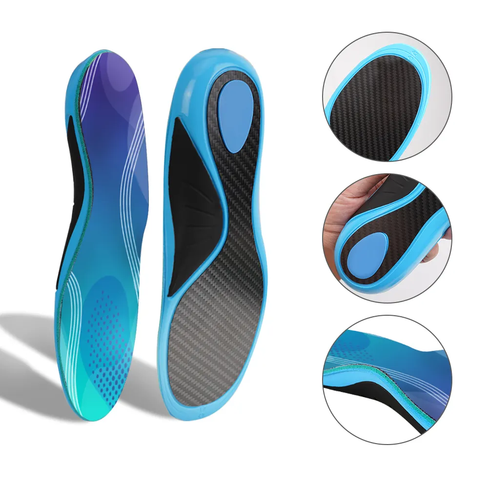 Carbon Fiber Sport Insoles with Arch Support Shock Absorbing Performance Insoles for Running Basketball Insoles Carbon Fiber