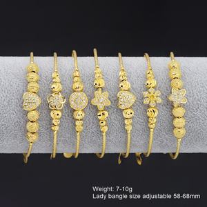 JXX - Juego de Brazaletes de Latón al por Mayor con Circonitas, Ajustables, Chapados en Oro, Estilo Indio, para Mujer - Product Image 6