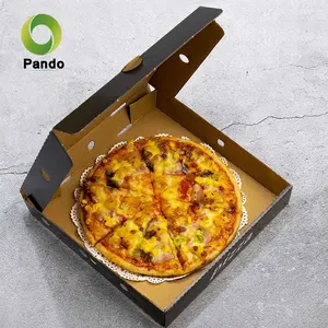 Özelleştirilmiş toptan Logo çevre dostu Flip açık Pizza kutusu tasarımı Pizza kutuları 18 inç