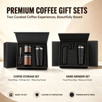 Mug de voyage isotherme portable 350 ml en acier inoxydable avec presse française, personnalisable avec logo, cadeau de Noël