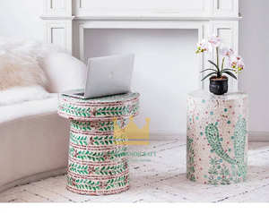 Table d'appoint haut de gamme en incrustation de nacre-Table d'appoint vietnamienne faite à la main pour maison de luxe - Product Image 1