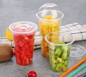 Vasos de Plástico Transparente de Pared Simple, Desechables, Ecológicos, de Grado Alimenticio, con Tapas, de 12oz, 14oz, 16oz y 20oz, para Té Boba, Café y Jugos, con Logotipo Personalizado - Product Image 1