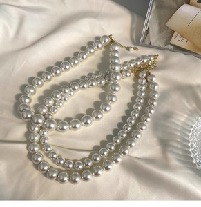 Collier élégant en perles de 6/7/8/9/12/14 mm, collier ras du cou vintage avec pendentif pour <span class=keywords><strong>femme</strong></span>, vente en gros - Product Image 4