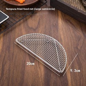 Grille de barbecue multifonctionnelle semi-circulaire en acier inoxydable 304 pour tempura, séchage d'aliments frits et séparation de l'huile, support de cuisson japonais - Product Image 5