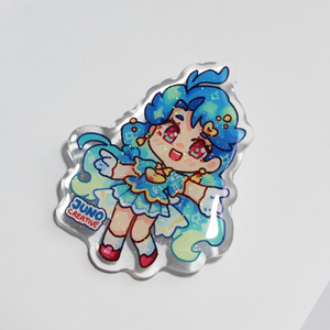 Huy hiệu cài áo trong suốt in tùy chỉnh Juno Creative, ghim acrylic epoxy phủ kim tuyến tùy chỉnh - Product Image 1