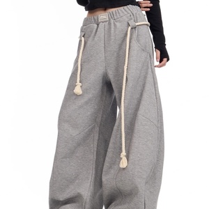 Pantalones Deportivos Personalizados de Alta Calidad para Mujer, Bordados, ODM, de Doble Cintura, Pierna Ancha, Estilo Holgado, de Algodón, Secado Rápido, Anti-Pilling - Product Image 3