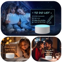 Tableau d'Notes USB Écologique en Acrylique avec Lumière LED – Tableau Effaçable à Sec Portable pour Écriture Nocturne, Rappels et Messages