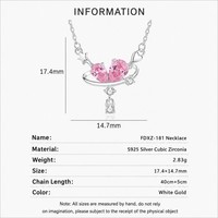 Collier pendentif Dan Jewelry pour femme en argent sterling 925 avec nœud papillon rose et zircone cubique 5A