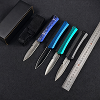 Premium Damaszener Stahl 440C Klappmesser mit Zinklegierung und Carbonfaser-Griff Taktisches Outdoor-Überlebensmesser EDC-Ausrüstung Geschenk