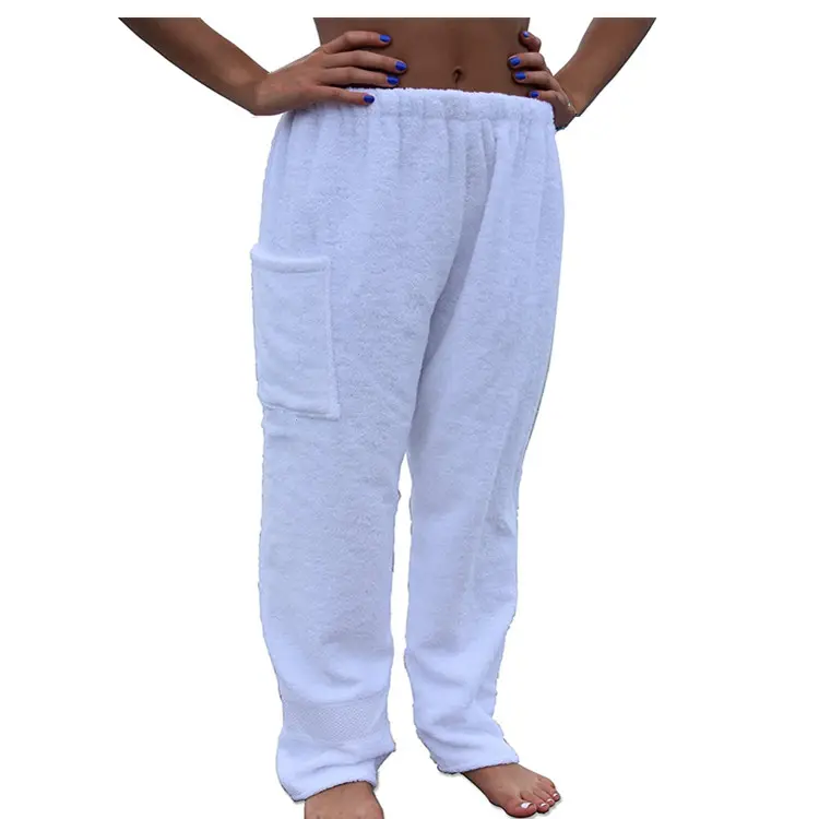 40x94cm or custom cotton terry towel pants custom logo beach coverup towel pants