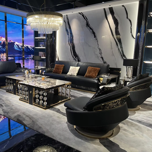 2024 lujo cuero moderno seccional diseñador sofás completos conjuntos de sofás Live sofá muebles sala de estar sofás conjuntos - Product Image 1