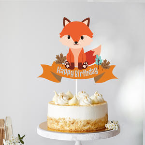 <span class=keywords><strong>Renard</strong></span> joyeux <span class=keywords><strong>anniversaire</strong></span> gâteau Topper bois Animal gâteau Pick Animal chat alpaga bébé douche gâteau décorations pour enfants fête d'<span class=keywords><strong>anniversaire</strong></span> - Product Image 6