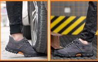 Zapatos de Seguridad de Corte Bajo SAIAN JLD-65, Suela de Goma, Entresuela de Fibra de Aramida, Puntera de Acero, Piel de Vacuno, Soldadura, Anti-Aplastamiento, Anti-Pinchazos