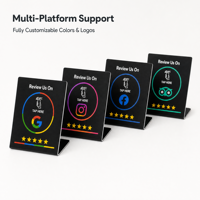 Support de table vertical NFC SIKA en PVC, étanche, pour affichage Google, mini-étiquette, avec fonction 'Touchez pour imprimer', personnalisable pour restaurants et cafés