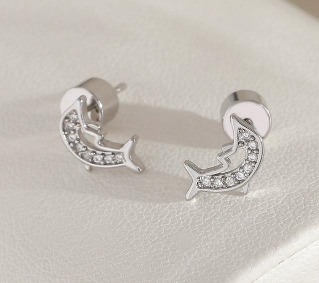 Silver-1*0.7cm dolphin