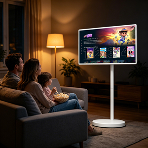Téléviseur portable rotatif de 32 pouces avec support, batterie intégrée, écran tactile, moniteur interactif, téléviseur intelligent portable sur roues, Breakthrou - Product Image 1
