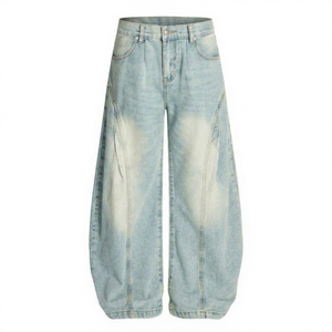 Streetwear <b>Mens</b> Denim <b>Jeans</b> <b>Flare</b> Pants Eco-Friendly Waterproof Breathable 100% Cotton Unisex Oversized Loose Spring Autumn - Product Image 1