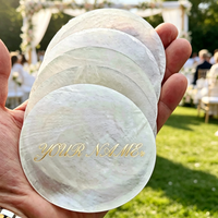 Cartes de nom de table en coquille GALA 8 cm pour mariage et anniversaire, gravées individuellement, calligraphie personnalisée, magnifiques cartes vierges en coquille