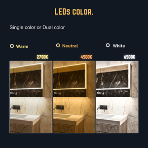 Armoire miroir LED à intensité variable avec commande vocale et Bluetooth pour spa bien-être - Product Image 4