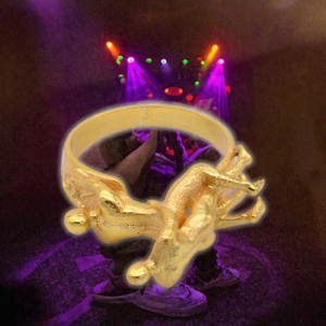 BEST <b>Gold</b> Plated Brass <b>Rings</b> Textured Figural <b>Cocktail</b> <b>Ring</b> Trendy Statement Finger Jewelry for Party Gift - Product Image 3
