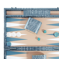 Jeux de backgammon et d'échecs en lucite colorés, personnalisés, de haute qualité et au design élégant, avec pièces en PU