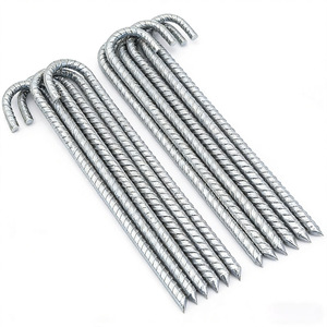 Piquets métalliques filetés faciles à installer <span class=keywords><strong>pour</strong></span> le camping en extérieur, le soutien des <span class=keywords><strong>plantes</strong></span> de jardin et les barrières temporaires - Product Image 1