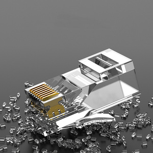Lot de 100 connecteurs modulaires blindés RJ45 Cat6/Cat5e - Connecteur réseau Ethernet 8P8C plaqué or pour matériel informatique - Product Image 5