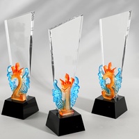 Trophée en cristal imprimé couleur à chaud avec impression UV, design minimaliste écologique – Cadeau souvenir personnalisé pour récompense sportive