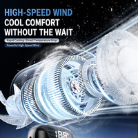 Ventilateur portable à main, refroidissement par glace, rechargeable par USB, en ABS/PVC, matériau granulaire écologique, pliable, avec écran LED, idéal pour les voyages