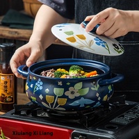 Casserole Spéciale Restaurant Usage Domestique, Pot de Cuisine en Céramique pour Cuisinière à Gaz 1.8L 2.5L 4L, Marmite à Soupe en Terre Cuite