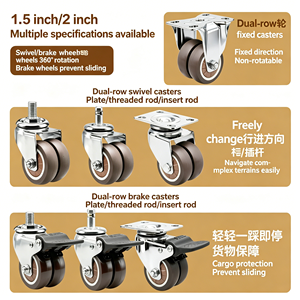 Twin Swivel Castors 4 Inch Polypropylene Pp Threaded Stem With Foot Lock 360 Degree Swivel Low Profile For Underbed Box - Product Image 5