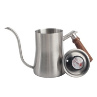Carafe à café en acier inoxydable avec couvercle, design minimaliste, bouilloire à bec de cygne pour préparer le café
