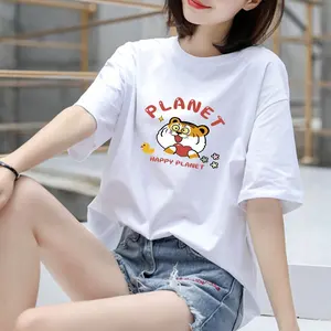 Custom White T Shirt Women Factory Custom Designed Cotton Summer Short Sleeves