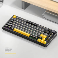 Attack Shark X85PRO Clavier mécanique à trois modes RVB Bt sans fil illuminé personnalisé échangeable à chaud avec affichage