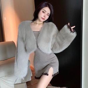 <span class=keywords><strong>Cappotto</strong></span> Elegante in Ecopelliccia da Donna, Stile Tweed Bouclé Corto, Giacca Casual di Lusso per Autunno e Inverno, Abbigliamento Quotidiano - Product Image 4
