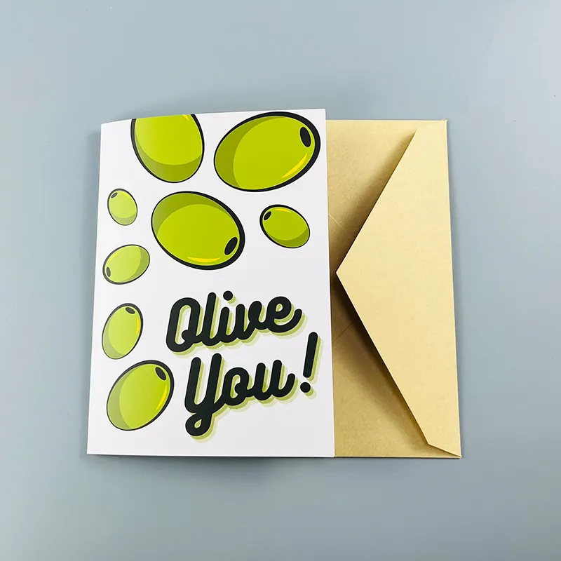 Individuelle handgemachte Party-Einladung Geschenk Gruß Fuit Pizza Papierkarte mit Kraftpapier-Umschlägen