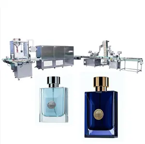 Automatic Filler line container cosmetic small round 10ml Glass Roll on Perfume Bottles Labeling machine