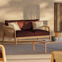 Canapé d'extérieur, cour, villa, resorts en teck, patio, imperméable et crème solaire, jardin, loisirs, ensemble de meubles pour salon simple