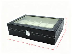 Boîte à Montres de Luxe Personnalisée de Haute Qualité en Cuir PU Rectangulaire à 12 Emplacements pour Présentoir et Rangement de Bijoux, Protectrice, Durable et Résistante aux Chocs - Product Image 5