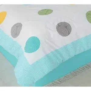 Juego de Funda Nórdica King Size Mary Blue de 12 Piezas con Patrón Geométrico Aqua Blanco para Cama - Product Image 3