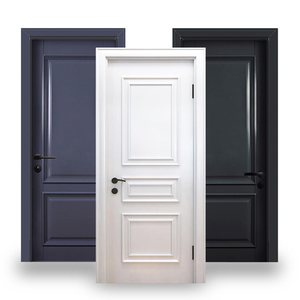 Puertas de Madera Maciza Compuesta Precolgadas para Dormitorio Moderno, Diseño de <span class=keywords><strong>Puerta</strong></span> de Madera de <span class=keywords><strong>Cedro</strong></span> Tallada para Interiores de Casa u Hotel - Product Image 2