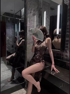 Camisón con abertura alta y estampado, lencería sexy transparente de talla grande para mujer, uniforme de cosplay tentador - Product Image 4