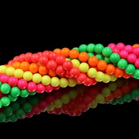 Stock 10mm perles de verre cristal rond en néon jaune vert rose rouge orange pour bricolage bijoux fantaisie bracelet accessoire