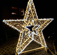 Weihnachten 3D Star Moon Schneeflocke Außen beleuchtung Holiday Street Kommerzielle Dekoration Große benutzer definierte Skulptur Metall Motiv Lichter