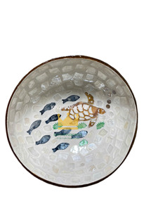 Vaisselle en noix de coco naturelle polie à la main, décorative, pour salade de fruits, riz, soupe, cadeau du Vietnam - Product Image 6
