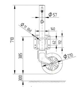 Roue de remorquage pliable en acier robuste Towdone de 57 mm avec support, capacité de 300 kg, pour <span class=keywords><strong>caravane</strong></span>, bateau, remorque, pièces et accessoires - Product Image 5