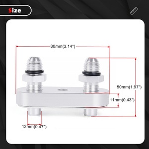 Plaque adaptatrice de refroidisseur de transmission avec kit de raccords 6AN pour mise à niveau et rétrofit, support de montage en aluminium - Product Image 2