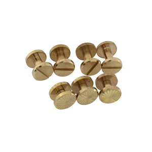 Rebites de Latão Cloxy 10mm com Cabeça Redonda para Cinto de Couro, Rebite Chicago com Dupla Tampa para Artesanato em Couro, Álbum, Foto, Fecho para Carteira - Product Image 5